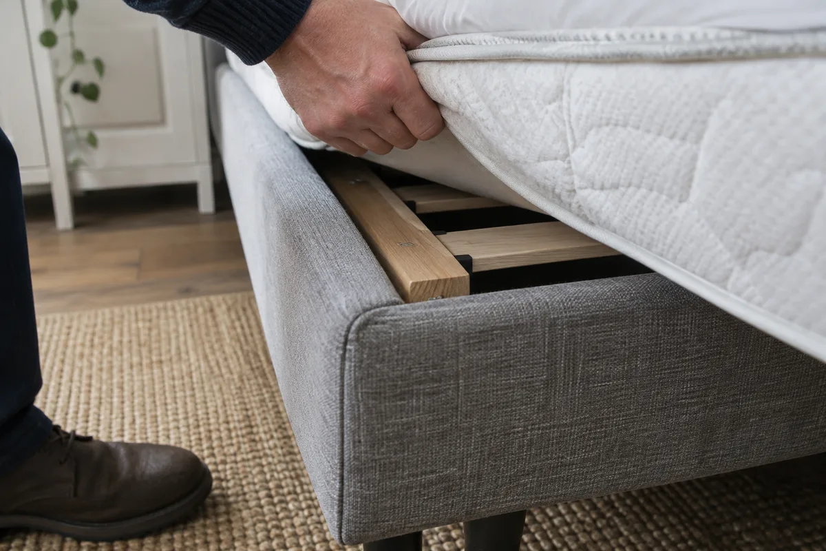 Accessible joint on a bed frame