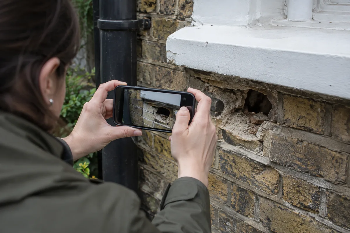 Recording the location of a wall opening