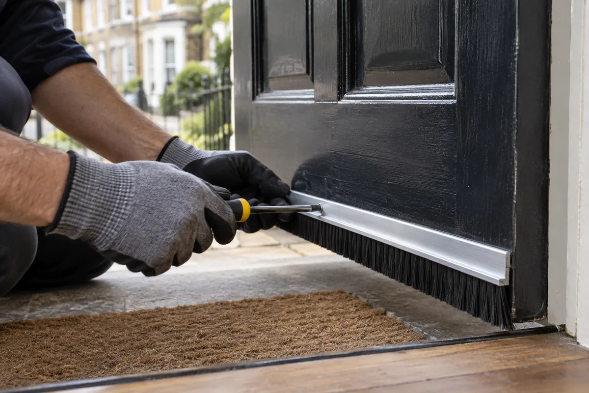 Door-seal repair with a brush strip