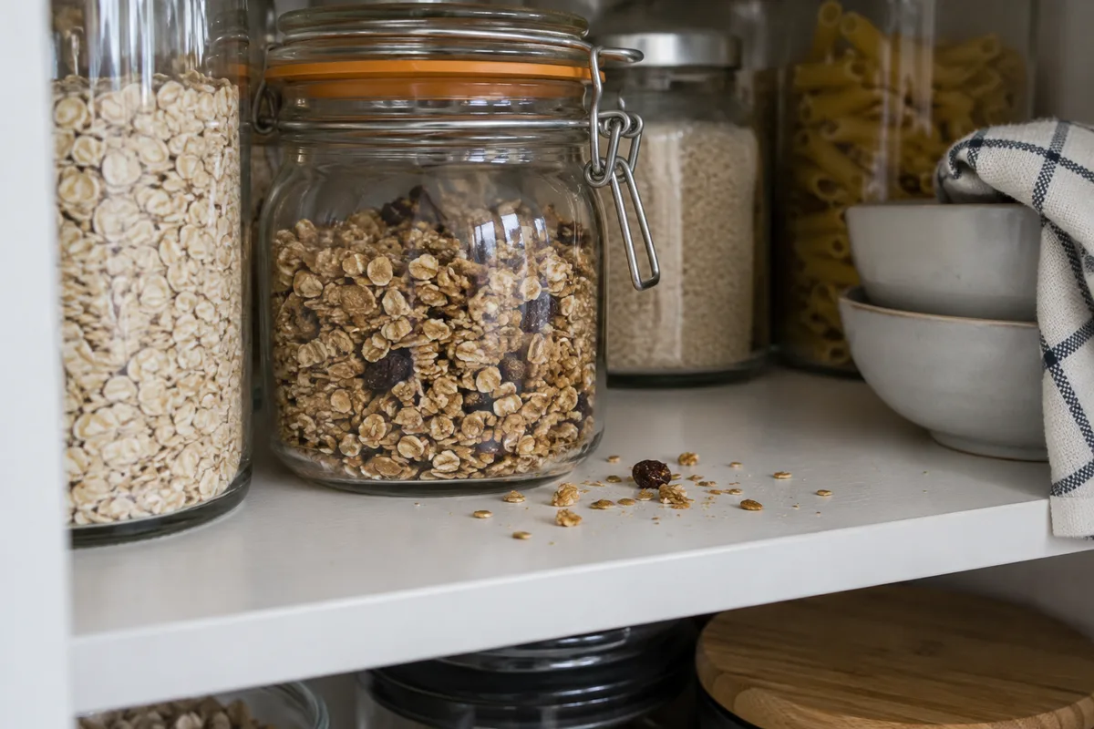Accessible food-storage shelf ready for cleaning