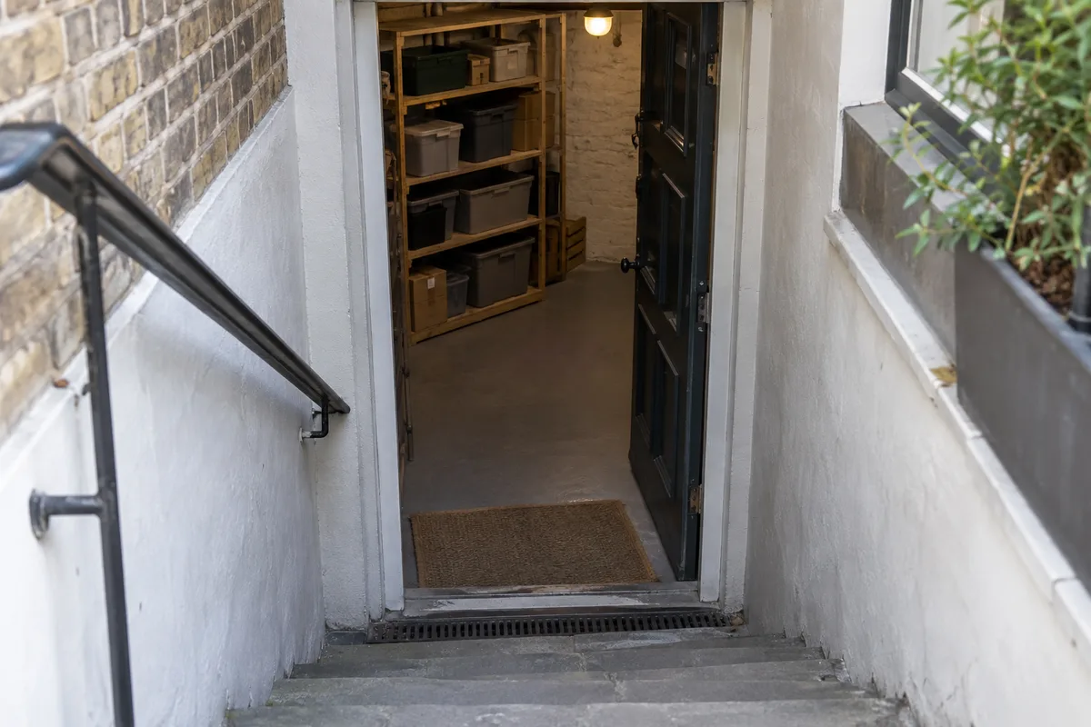Clear access to a lower-ground storage entrance