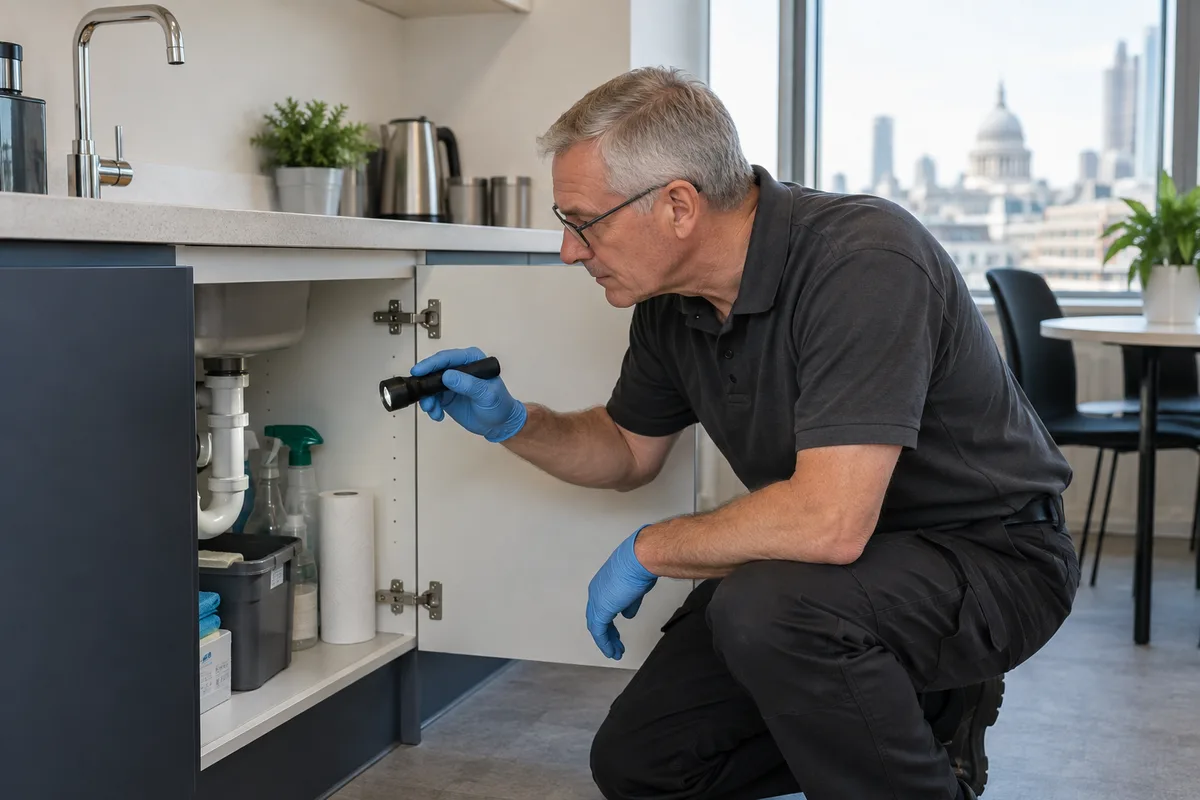 Illustration of an office kitchenette inspection