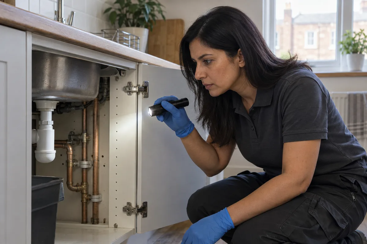 Illustration of an under-sink access inspection