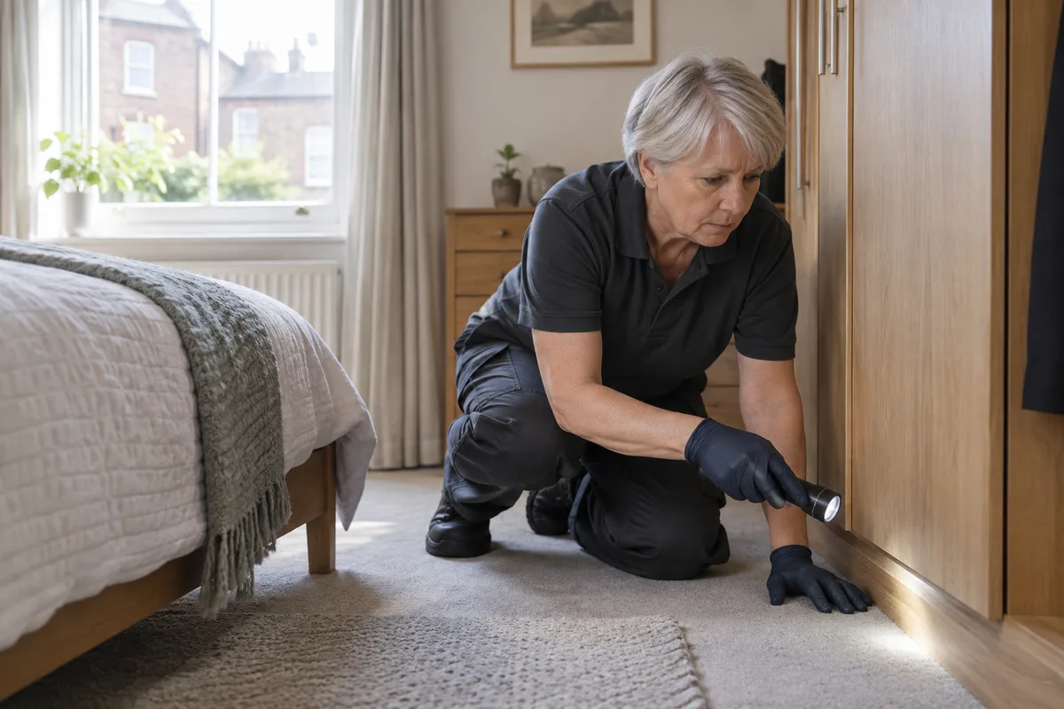 Illustration of an inspection beside bedroom storage
